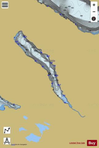 Augier Lake depth contour Map - i-Boating App