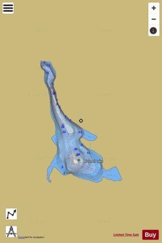 Bicknell Lake depth contour Map - i-Boating App