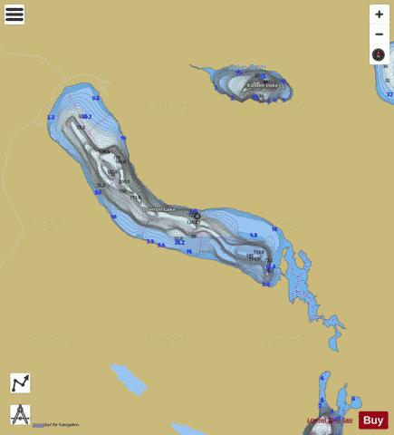 Bowron Lake depth contour Map - i-Boating App