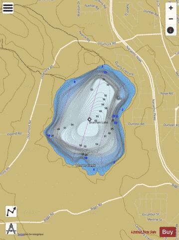 Brannen Lake depth contour Map - i-Boating App