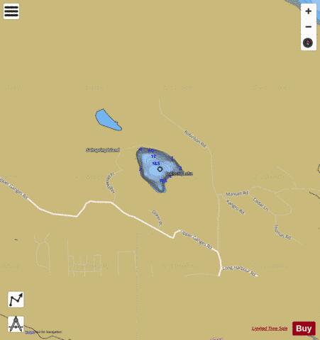 Bullocks Lake depth contour Map - i-Boating App