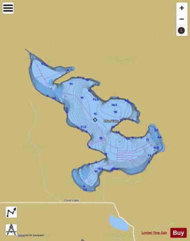 Chief Lake depth contour Map - i-Boating App