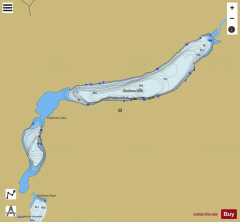 Clowhom Lake depth contour Map - i-Boating App