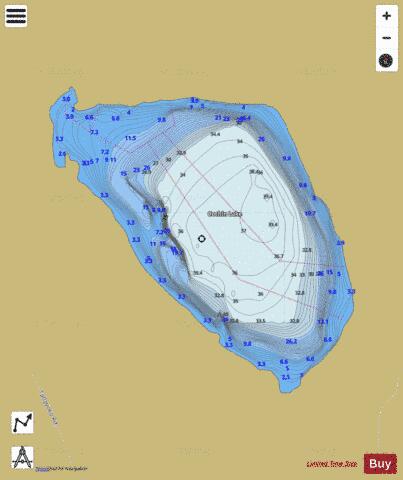 Cochin Lake depth contour Map - i-Boating App