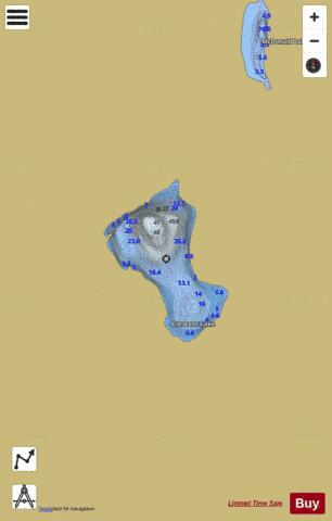 Crescent Lake depth contour Map - i-Boating App