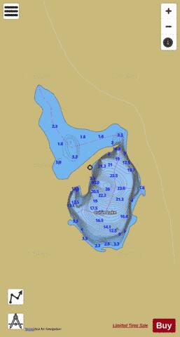 Curve Lake depth contour Map - i-Boating App