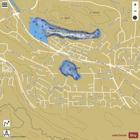 Diver Lake depth contour Map - i-Boating App