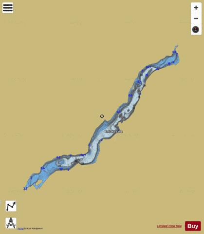 Entiako Lake depth contour Map - i-Boating App