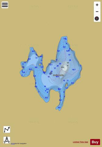 Eveline Lake depth contour Map - i-Boating App