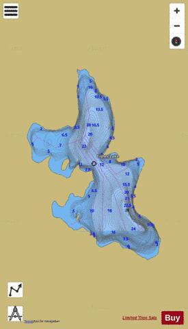 Fisher Lake depth contour Map - i-Boating App