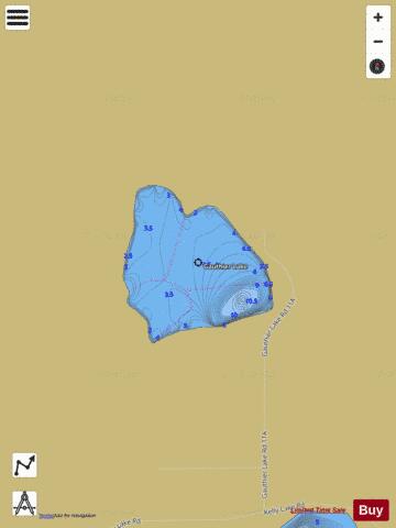 Gauthier Lake depth contour Map - i-Boating App
