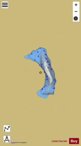 Genier Lakes depth contour Map - i-Boating App