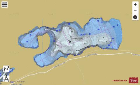 Hansard Lake depth contour Map - i-Boating App