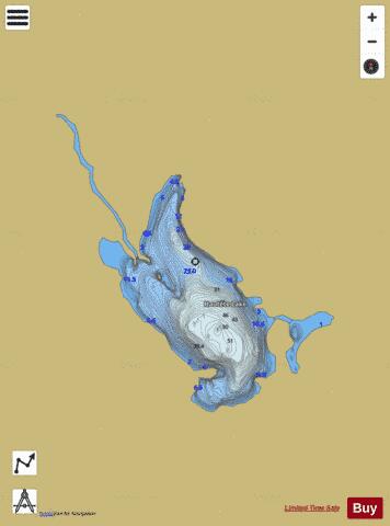 Hautete Lake depth contour Map - i-Boating App