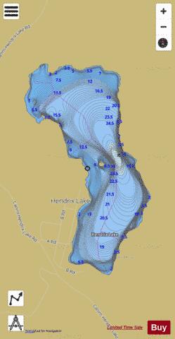 Hendrix Lake depth contour Map - i-Boating App