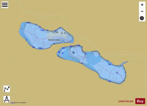 Hoodoo Lakes depth contour Map - i-Boating App
