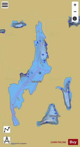 John Frank Lake depth contour Map - i-Boating App