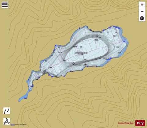 Johnston Lake depth contour Map - i-Boating App