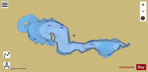 Upper Kluskus Lake depth contour Map - i-Boating App
