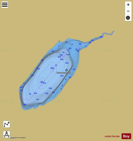 Kwinamuck Lake depth contour Map - i-Boating App