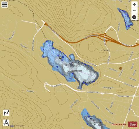 Langford Lake depth contour Map - i-Boating App