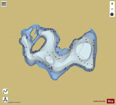 Lho Lakes, South depth contour Map - i-Boating App