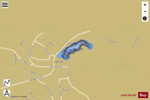 Logan Lake depth contour Map - i-Boating App