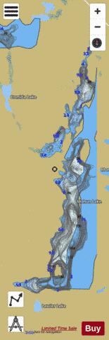 Mohun Lake depth contour Map - i-Boating App