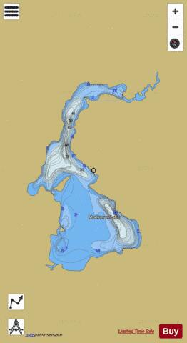 Monkman Lake depth contour Map - i-Boating App