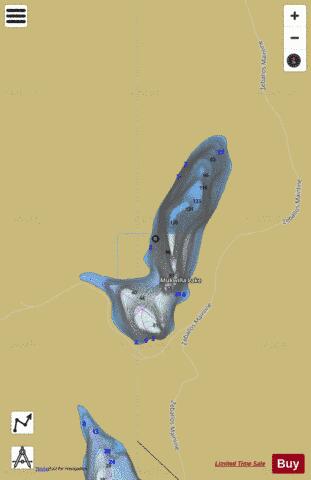 Mukwilla Lake depth contour Map - i-Boating App