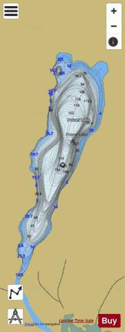Power Lake depth contour Map - i-Boating App