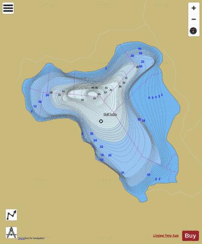 Rail Lake depth contour Map - i-Boating App
