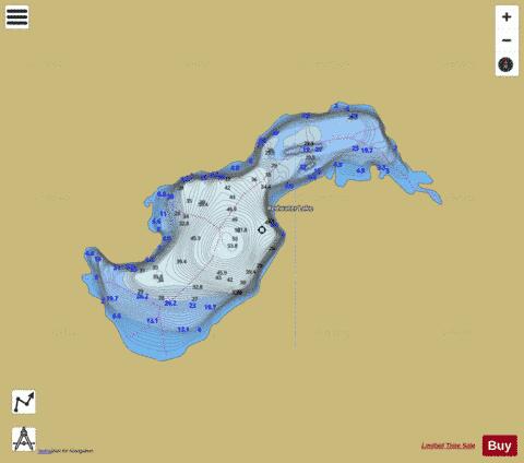 Redwater Lake depth contour Map - i-Boating App