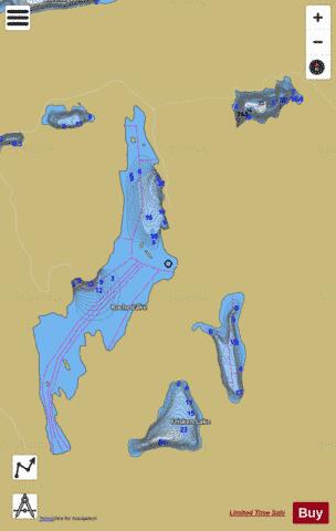 Roche Lake Group depth contour Map - i-Boating App
