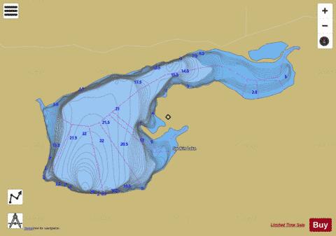 Spokin Lake depth contour Map - i-Boating App