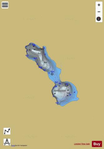 Spruce Lakes depth contour Map - i-Boating App