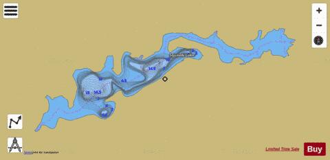 Squawk Lake depth contour Map - i-Boating App