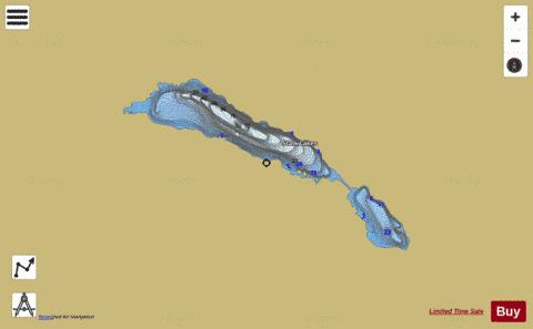 Stalk Lakes depth contour Map - i-Boating App