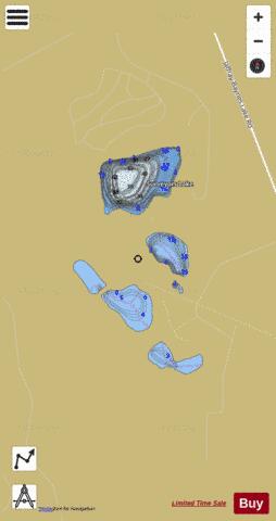 Surveyors Lakes depth contour Map - i-Boating App