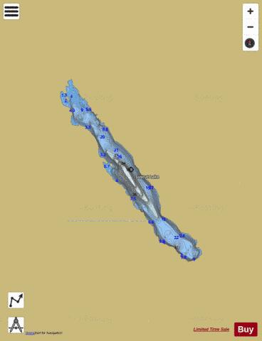 Sustut Lake depth contour Map - i-Boating App