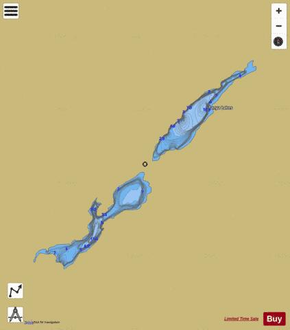 Tanya Lakes depth contour Map - i-Boating App