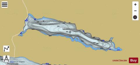Tchesinkut Lake depth contour Map - i-Boating App