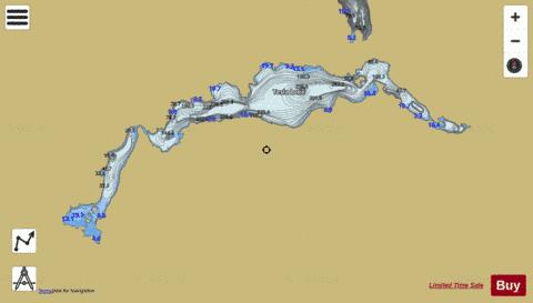 Tesla Lake depth contour Map - i-Boating App