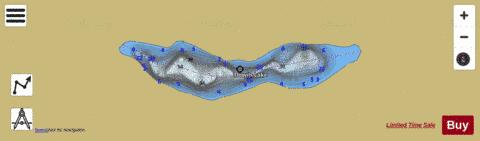 Tlowils Lake depth contour Map - i-Boating App