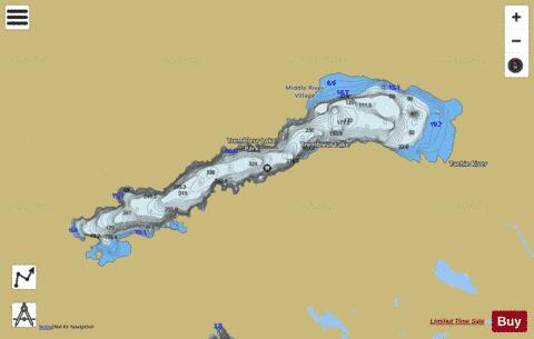Trembleur Lake depth contour Map - i-Boating App