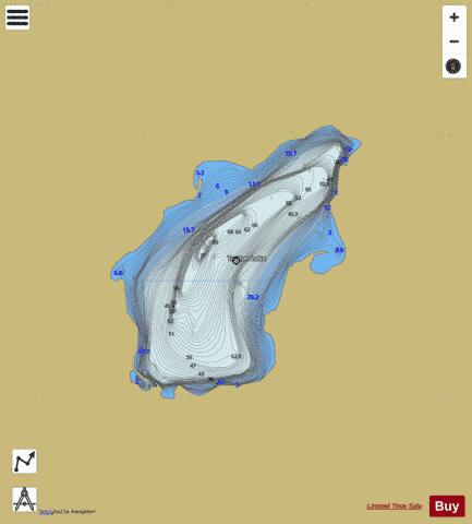 Tuaton Lake depth contour Map - i-Boating App