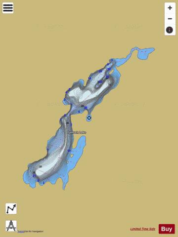 Tumuch Lake depth contour Map - i-Boating App
