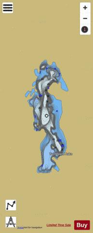 Twin Island Lake depth contour Map - i-Boating App