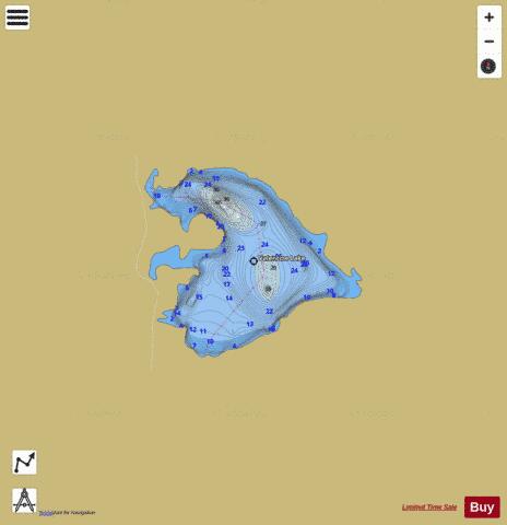 Valentine Lake depth contour Map - i-Boating App