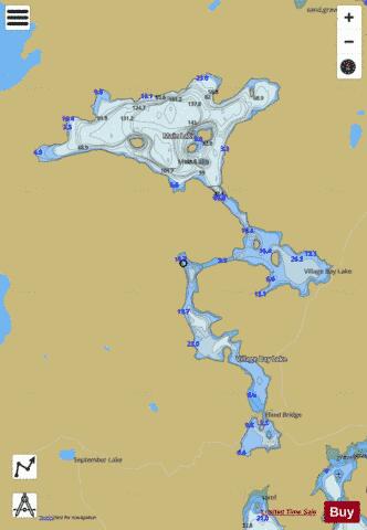 Village Bay Lake depth contour Map - i-Boating App